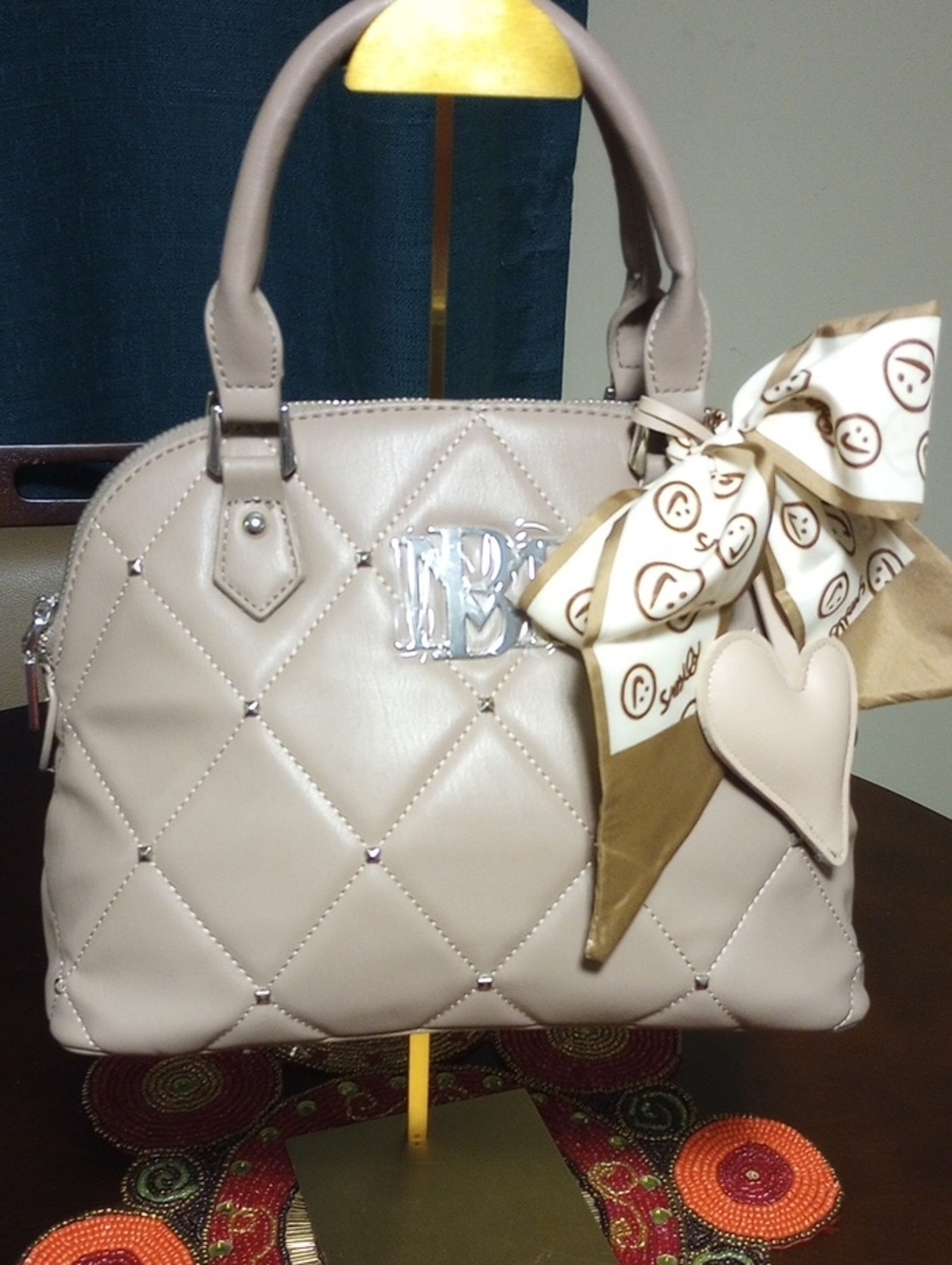 Quilted Dome Satchel w/Crossbody Strap - Picture 13 of 16